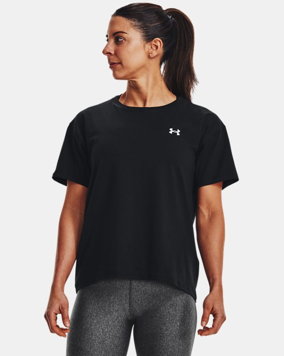 Women's UA Essential Cotton Stretch T-Shirt, Black, pdpMainDesktop image number 0